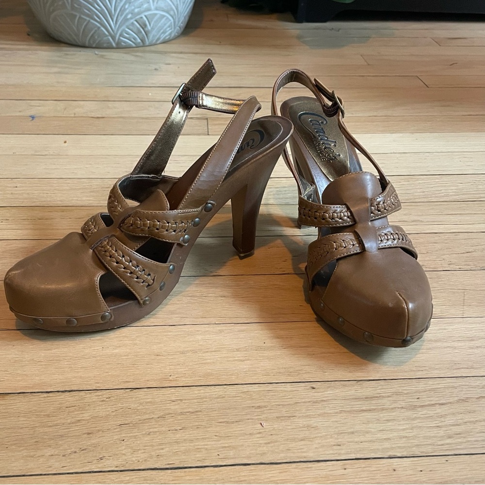 Candie's Brown Strappy Heels